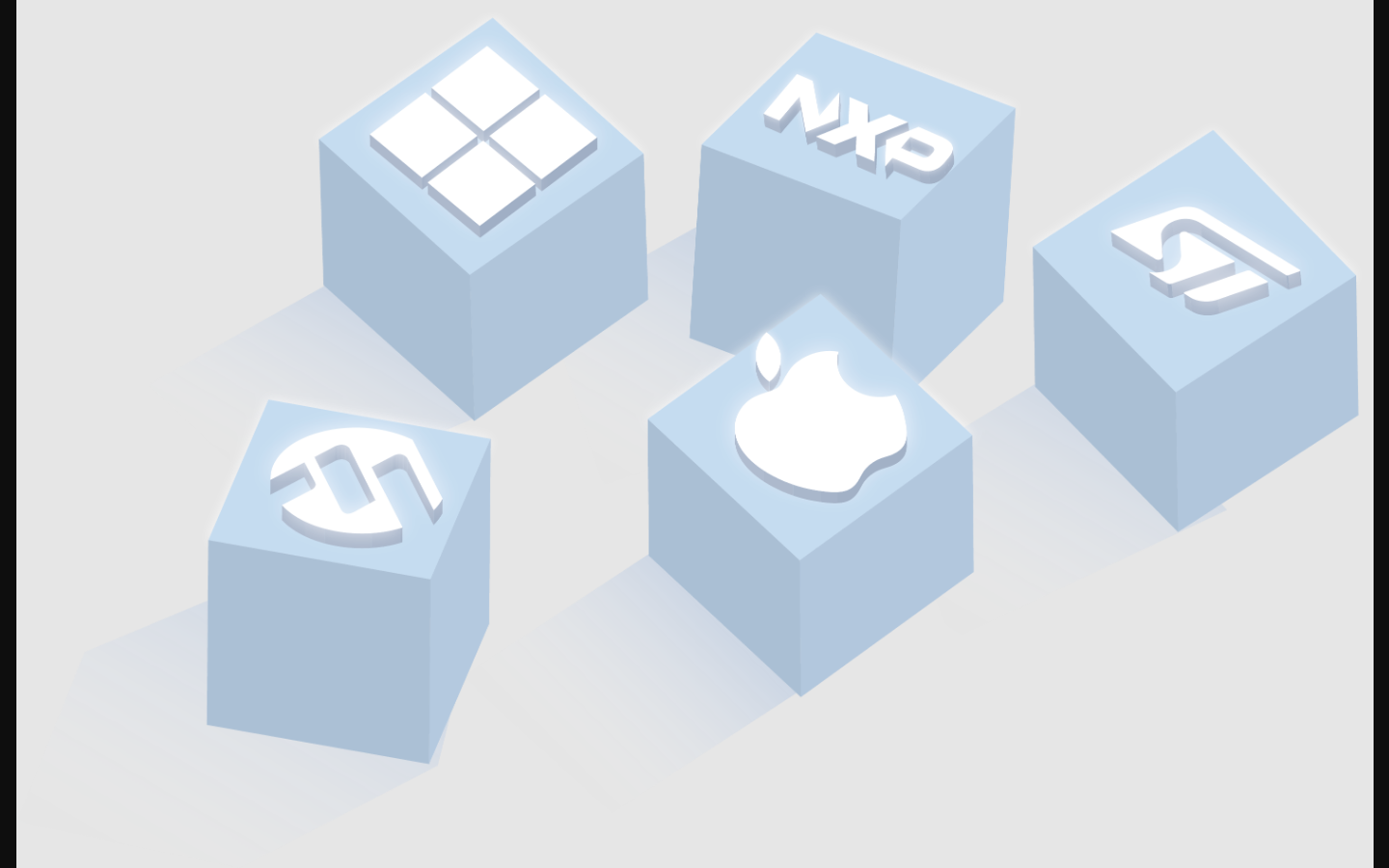 Isometric blocks marked with the vendor platforms Mongoose builds for.